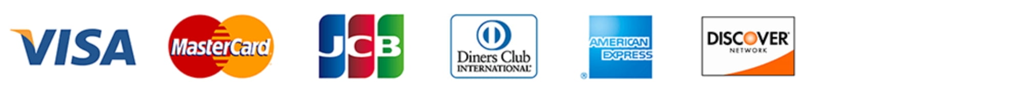 VISA MasterCard JCB Diners Club AMERICAN EXPRESS DISCOVER